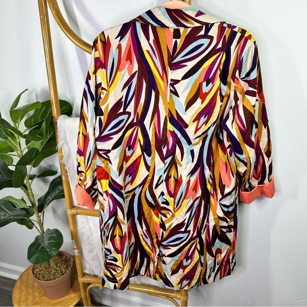 Missoni Target Trench Coat Women's Striped Colorful Duster Purple Button sz L - Picture 2 of 5